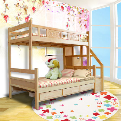 木巴实木子母床多功能儿童床上下带书桌床高低组合床上下铺包邮(C028 默认)