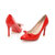 羽陌伦诗 韩版春季新款女鞋优雅尖头蝴蝶结细跟高跟单鞋 R212(红色 36)第3张高清大图