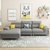 古宜 G232布艺沙发 北欧风格客厅整装家具现代简约组合日式沙发可拆洗(双人位+贵妃位2.9米)第2张高清大图