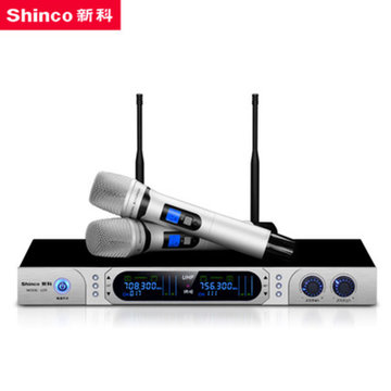 Shinco/新科 U20调频金属无线话筒电脑电视K歌USB金属彩屏麦克风(黑色 官方标配)