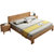 美天乐 北欧全实木床1.5m1.8米双人床现代简约日式风格床软靠婚床(1.8米*2原木色 床+床垫+床头柜*2)第3张高清大图