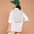 七格格 2017春装新款 简约纯色可拆卸披肩两穿五分袖衬衫 女N407(白色 L)第3张高清大图