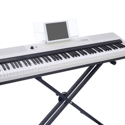 The ONE TON 88键力度感应逐级配重 标准钢琴琴键 智能钢琴 配X琴架 优雅白