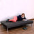 奥古拉家具 沙发 折叠沙发床 两用双人皮艺沙发 日式简约现代时尚小户型沙发(皮艺-黑色 175cm)第4张高清大图