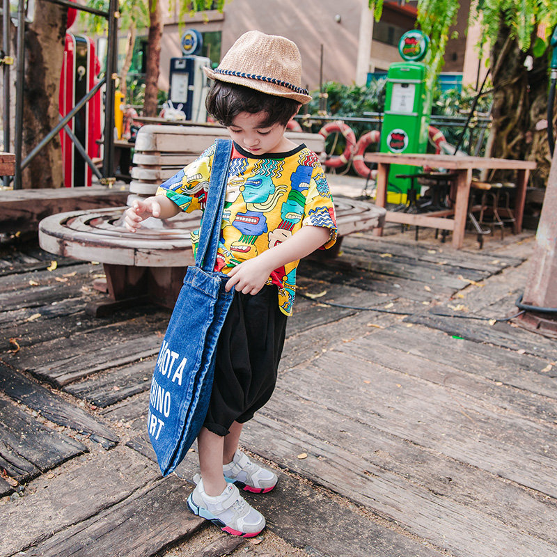 2018手提包用牛仔单肩包帆布包流行竖款女包