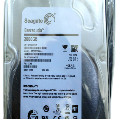 希捷（Seagate）3TB ST3000DM001 7200转台式机硬盘
