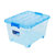 茶花收纳箱塑料储物箱子收纳衣服盒透明整理箱汽车有盖周转箱(蓝 45L一个)第3张高清大图