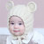 婴儿帽子秋冬针织毛线帽满月帽0-123岁6个月手工编织护耳宝宝帽子(红色 均码3-36个月（42-50CM）)第4张高清大图