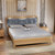 北欧全实木床软靠1.5m1.8米日式风格现代简约主卧双人床  1800mm*2000mm 框架结构(单床 胡桃色+床垫)第2张高清大图
