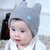 milky friends宝宝胎帽春秋冬男女儿童帽保暖条纹纯色套头帽婴儿帽(红色（纯色） 均码（44-48CM）)第3张高清大图