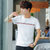 左岸 男士时尚休闲圆领短袖T恤韩版修身青少年半袖T恤打底衫潮(白色 M)第3张高清大图