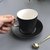 欧式小奢华描金边咖啡杯碟套装陶瓷家用下午茶具器具(蜡光黑 默认版本)第5张高清大图