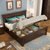 皮耐迪 美式乡村 全实木床1.8米 双人橡木床1.5米卧室家具(胡桃色（框架排骨架床板） 1.8*2.0)第3张高清大图