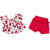 韩都衣舍童装2018夏新韩版女童时尚两件套女宝宝短袖洋气套装YR8070(100/52 红)第5张高清大图
