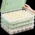 饺子盒厨房家用水饺盒冰箱保鲜盒收纳盒塑料冷冻托盘馄饨盒鸡蛋盒(抹茶绿 饺子盒（3层3盖）)第2张高清大图