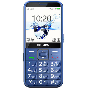 飞利浦（PHILIPS）E209 老人手机 移动 按键直板 老年机大字大声学生备用功能机(宝石蓝)