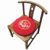 中式圆坐垫鼓凳垫藤椅垫餐椅垫绣花飘窗垫茶凳垫可拆洗棉麻定制(红色+金咖)第5张高清大图
