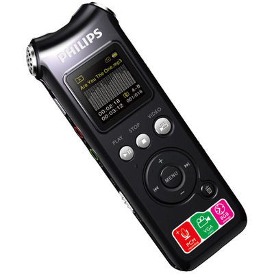 飞利浦(PHILIPS) VTR8000/93 数码录音笔8G 集成摄像头 PCM无损录音 锖色