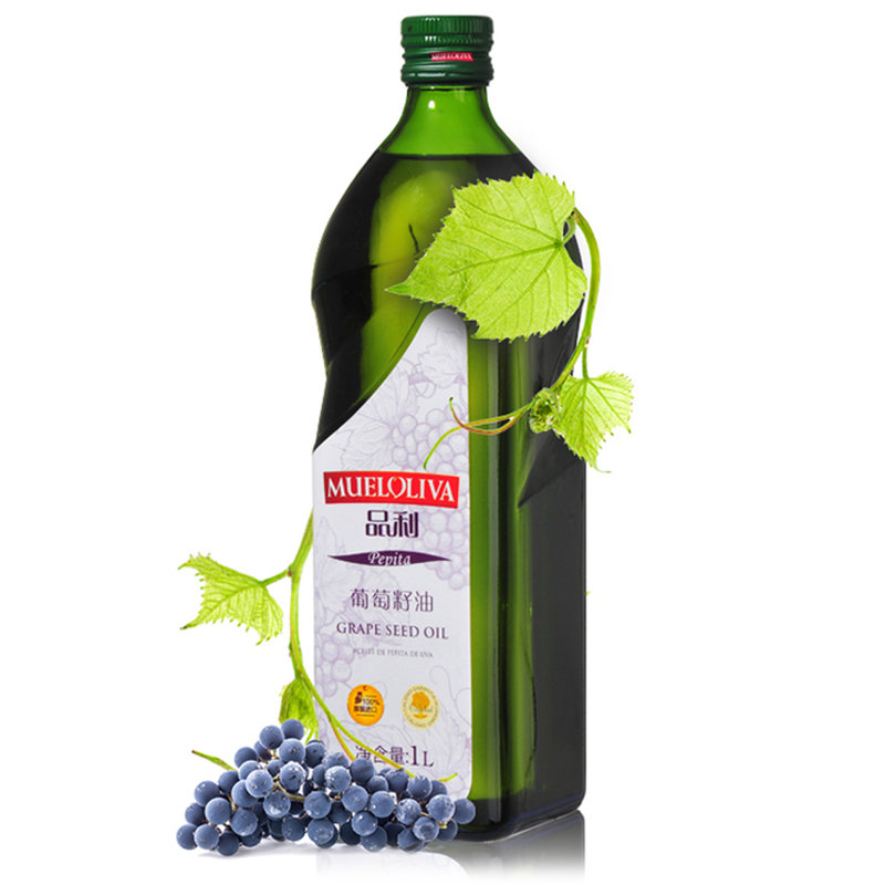 国美自营西班牙进口品利mueloliva葡萄籽油1l