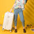 行李箱32寸超大容量密码拉链拉杆旅行箱大号（5件/套）(糖果橙色加厚ABS+PC款 26寸)第3张高清大图