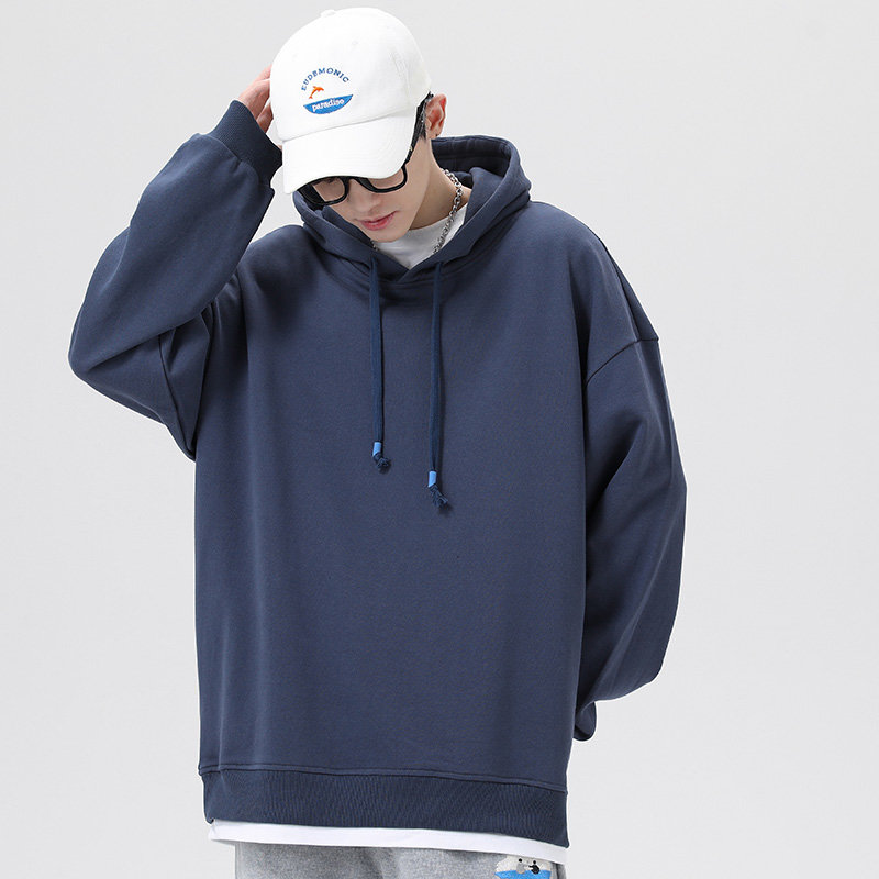 集野潮牌连帽卫衣男2022新款帽衫套头宽松慵懒风外套jyhey3544dswp