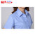 夏季女短袖衬衫 纯蓝色女式工作服 公司厂服职业工装衬衣可绣LOGO(深蓝色 XXL)第5张高清大图