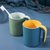 简约漱口杯家用刷牙杯缸洗水杯创意套装三口之家便携一对情侣杯子(蓝黄+灰白【2个装】)第4张高清大图