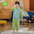 木木屋儿童珊瑚绒款男童女童加厚加绒秋季中大童睡衣家居服亲子装(175码 绿加绿)第4张高清大图