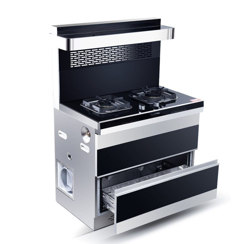 eucan欧川集成灶云翼t9 侧吸下排集成灶 自动清洗集成环保灶(金色