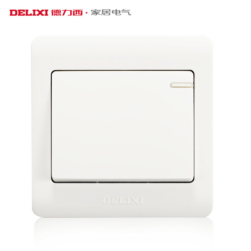 *德力西开关插座插座面板开关面板墙壁开关一开单控荧光 开关ea86k1y
