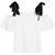 七格格2017夏装新款纯色甜美撞色系带一字肩宽松上衣小衫女N653(白色 XL)第5张高清大图