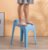加厚防滑可叠摞塑料凳子时尚白色家用凳子(蓝色)第2张高清大图