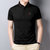 传奇保罗2021新款男士 夏季色织刺绣 短袖POLO衫翻领时尚商务短袖（M-3XL）ZMN826(黑色 XXL)第3张高清大图