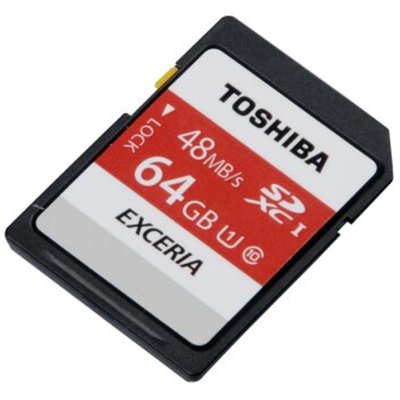东芝（TOSHIBA）SDXC存储卡 64G Class10-48MB/s高速升级 红色【真快乐自营 品质保证】