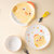 亿嘉IJARL 日式卡通陶瓷碗碟套装动物可爱创意个性家用釉下彩儿童餐具组合 食语系列(食语卡通碗盘三件套小鸡)第8张高清大图