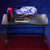 电竞桌电脑桌台式家用简易书桌办公桌双人游戏桌椅组合套装桌子(流光RGB 长100cm 宽60cm黑K电竞+电竞椅（红）)第3张高清大图