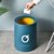 北欧印花简约垃圾桶创意卫生间办公室卧室客厅家用无盖时尚圆桶形(橙色M--小号桌面桶)第7张高清大图