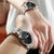 欧美时（OMAYS）瑞士品质全自动机械女表潮流商务双日历女士手表休闲时尚夜光防水手表女腕表(黑色 钢带)第4张高清大图
