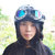 韩版时尚情侣四季通用哈雷太子盔 电动车摩托车夏季男女潮流头盔(粉红小猴)第3张高清大图