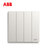 ABB开关插座轩致白纯平大板四开双控开关86型家用墙壁面板AF141L第4张高清大图