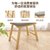 豫见美农 小凳子矮凳家用创意可爱沙发换鞋凳小椅子实木小板凳布艺化妆凳子(小号原木棕色)第3张高清大图