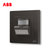 ABB官方旗开关插座面板轩致无框星空黑色系列USB+五孔一开单控双控错位二三插三孔16A电视电话电脑六类网插86型家用(红外壁脚灯AF406-885)第2张高清大图