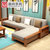 曲尚 现代中式实木沙发  L型客厅沙发家具组合套装 908(胡桃色+咖啡 双扶手单人位)第3张高清大图