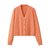 艾米恋针织开衫外套女2021春季新款休闲薄款宽松外穿短款V领上衣(橘色 L)第4张高清大图