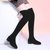 SUNTEK长靴女过膝长筒女靴冬季2017新款韩版高跟女鞋子百搭冬鞋加绒中跟(37 LK6372黑色中跟)第4张高清大图