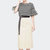 素芬 时尚套装裙夏新款女装喇叭袖条纹上衣半身长裙气质两件套SF66362(条纹 XXL)第5张高清大图