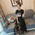Mistletoe女夏套装时尚连衣裙女中长款高腰蕾丝半身裙套装网纱裙两件套(黑色 XXL)第3张高清大图
