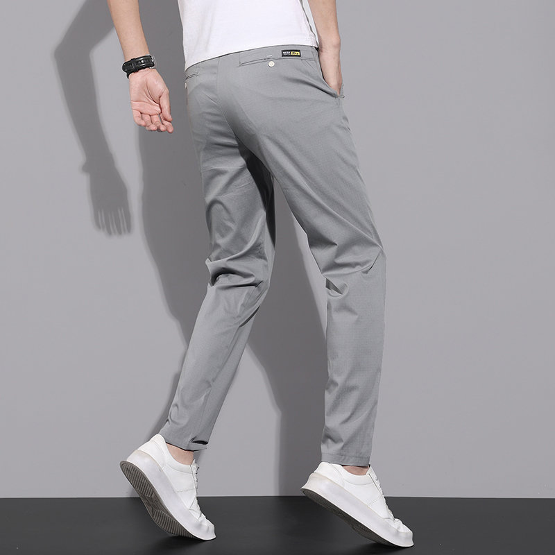 春秋男士舒适商务休闲裤浅灰色38