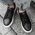 2021春季新款男士小白鞋麦昆同款鳄鱼纹厚底板鞋潮流气垫男鞋   SXP1252(黑色 39)第3张高清大图