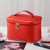 新款网红化妆包大容量大号手提时尚可爱女洗漱包随身旅行包收纳盒(大号单色大红)第3张高清大图